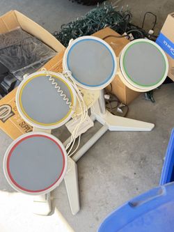 Wii drum set & guitars