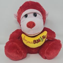 First & Main Orrie The Love Monkey Red & Pink I Love You Bunches Bean Plush