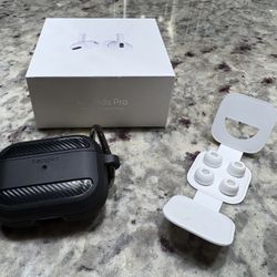 Genuine Apple AirPods Pro 1st Gen with wireless charging case and protective case, Like New. 