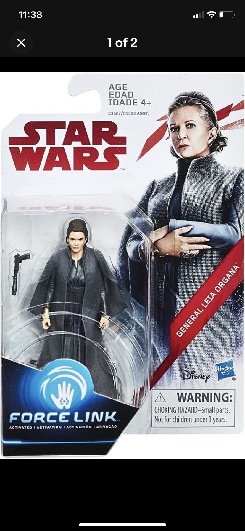 NEW STAR WARS General Leia Organa The Last Jedi 3.75" Force Link ACTION FIGURE!