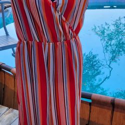 Rue21 Vibrant Multicolor Striped Jumpsuit