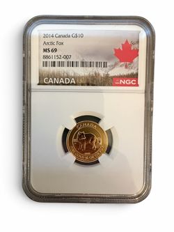 2014 Canada G$10 Arctic Fox Gold Coin NGC MS69
