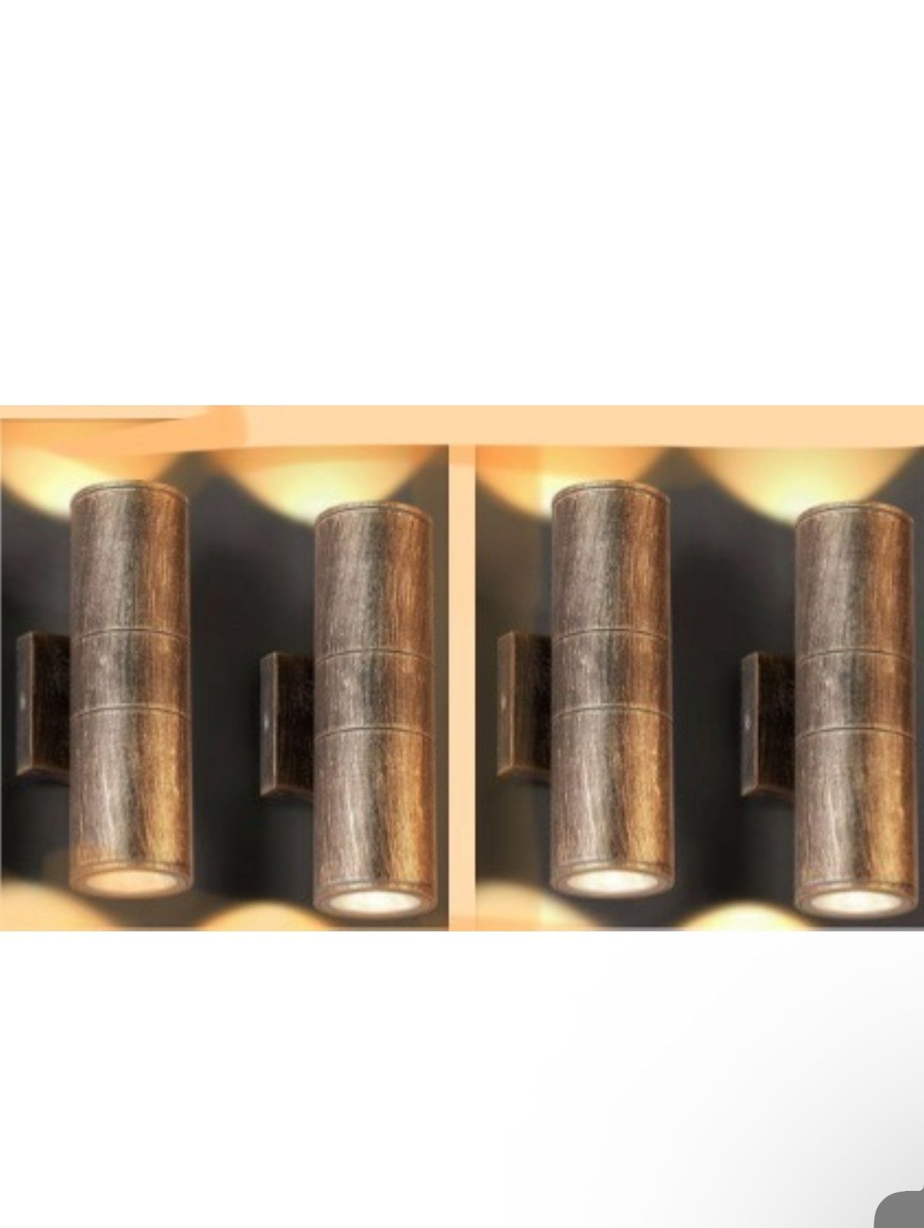 4 Packs Outdoor Wall Lights, Integrated LED Cylinder Up Down 12W 2700K