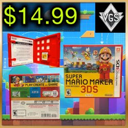 Super Mario Maker Nintendo 3DS 2016 Complete w/ Case Mario Game