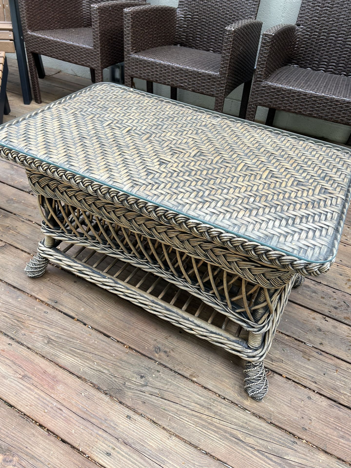 Wicker Outdoor Coffee Cocktail Table