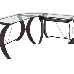 Glass L Shaped Computer Desk