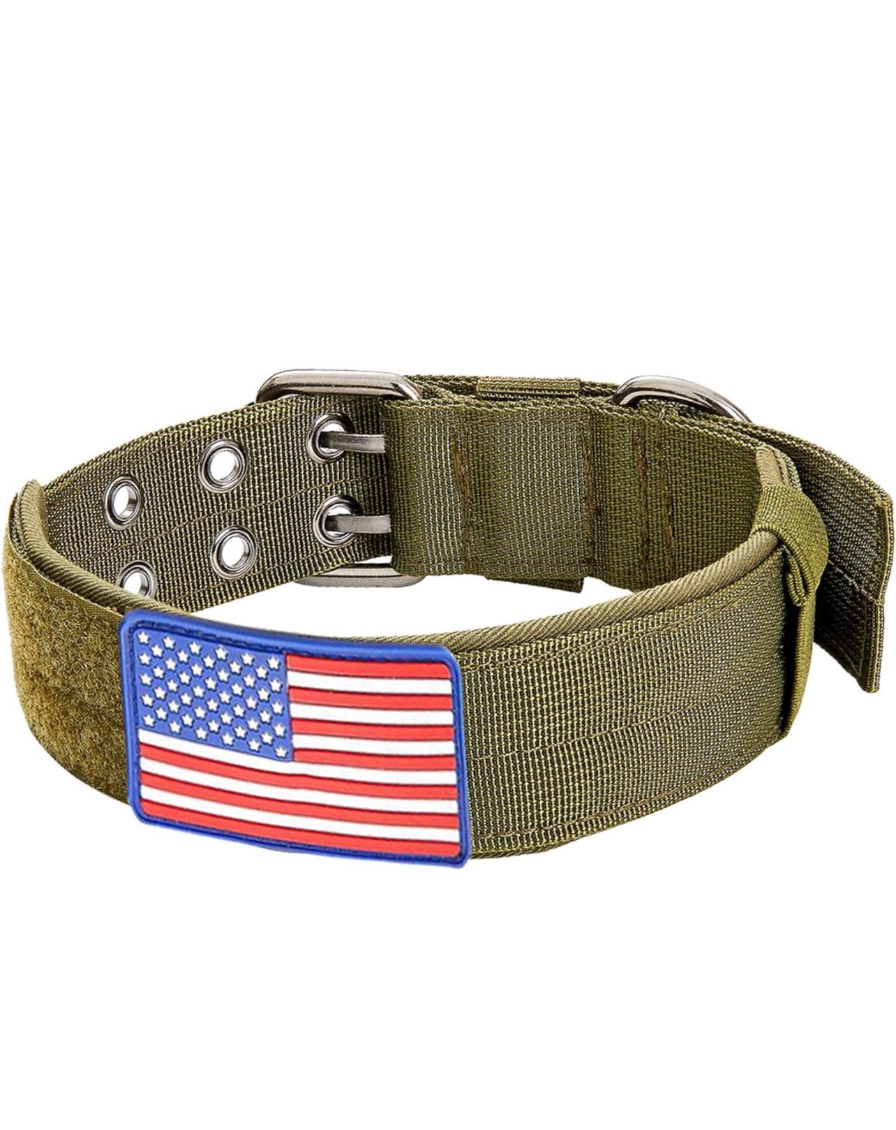 Tactical Dog Collar Adjustable with Sturdy Metal Buckle Handle (size large)