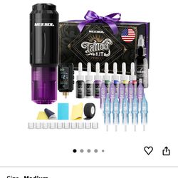 Brand New Tattoo Gun Kit for Beginners – Wireless Tattoo Gun with 1600mAh Battery, Tattoo Pen Machine, 10 Cartridge Needles, Black & Color Ink Set, Co