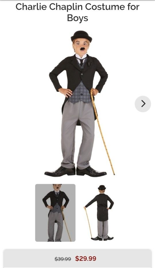 Charlie Chaplin Costume for Boys