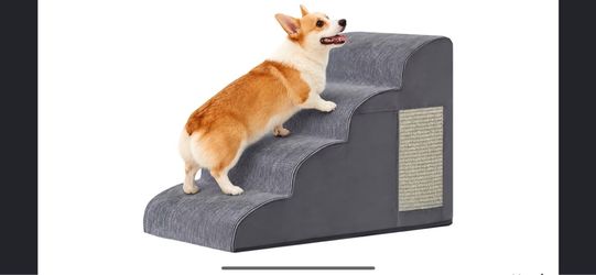 4-Step Pet Stairs with Scratching Pad