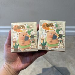 2 Capybara Small sleeping bag figurine blind box.