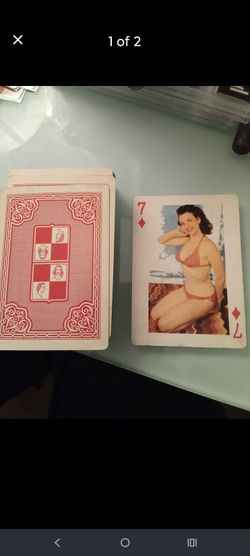 Pin up girl playing cards circa 1950's-60's