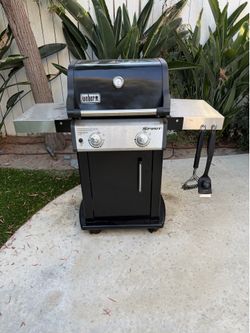 Weber Spirit 2-Burner Propane Gas Grill w/ Side Shelves & Tools