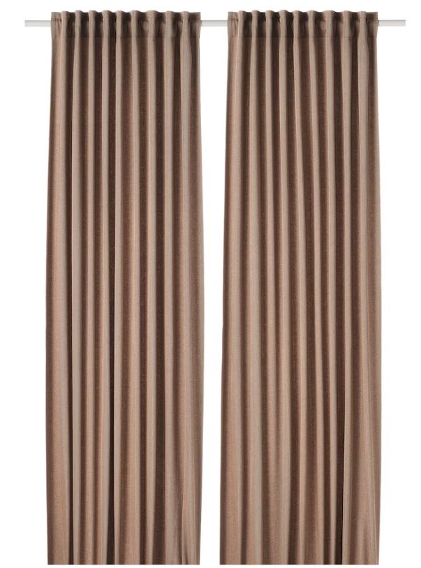 IKEA Tibast Red Herringbone Curtains