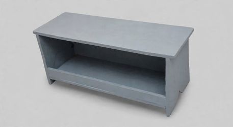 Gray Painted Wood Storage Bench