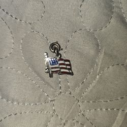 Vintage Sterling Silver & Enameled U S Flag  Charm JMF