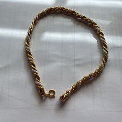 Pearl And Gold Chocker15”