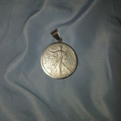 Walking Libery Coin Pure Silver Pendant 