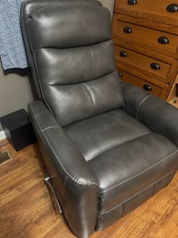 Gray Leather Recliner Chair