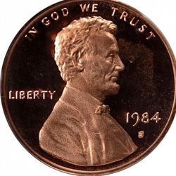 1984 S PROOF Gem Cameo  Lincoln Memorial 1¢ Cent Penny - Red