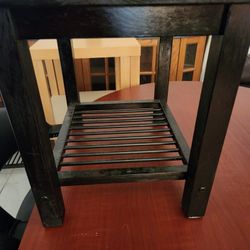 Solid Dark Walnut Wood End Tables