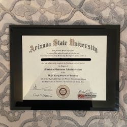 ASU W.P. Carey Diploma Frame