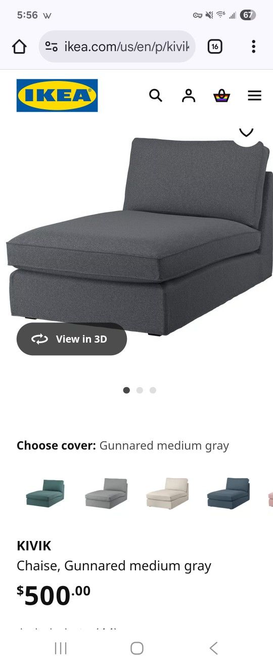 Grey Chaise From IKEA