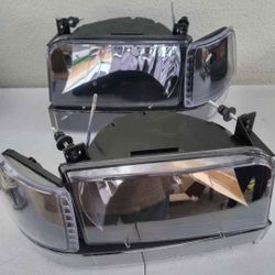 92-96 Ford F150 F250 F350 92-96 Bronco Headlights Luces Micas Calaveras Faros Faroles Headlamps 