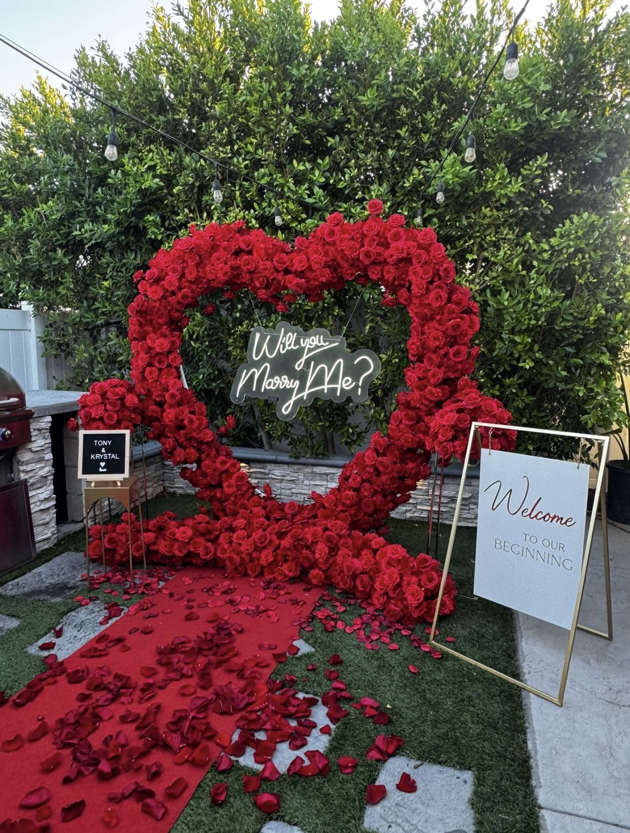 Red Heart Arch For Proposal