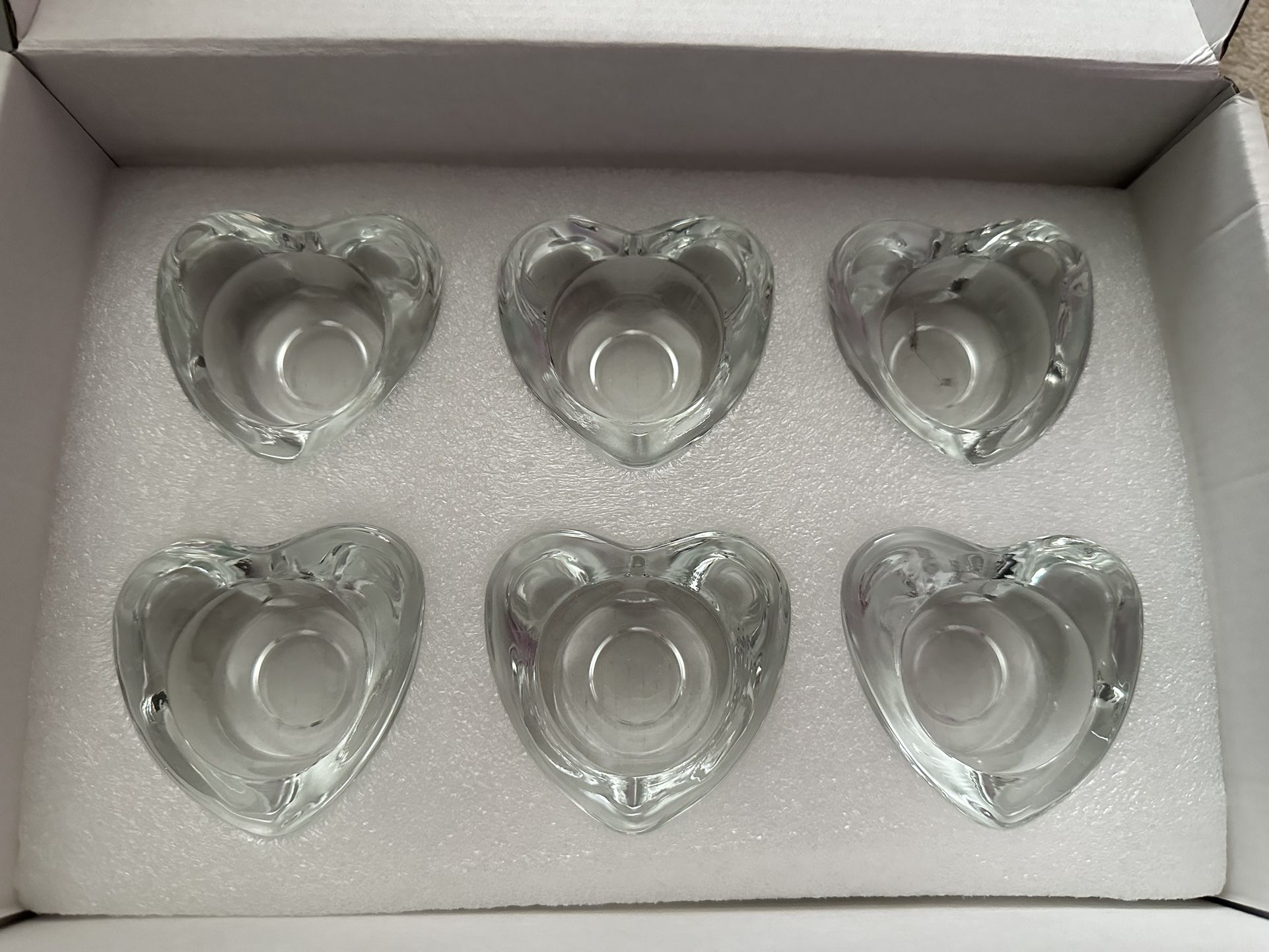 Heart Shaped Glass Tealight Holders