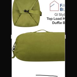 Green Army Duffle Bag. Large Capacity. 