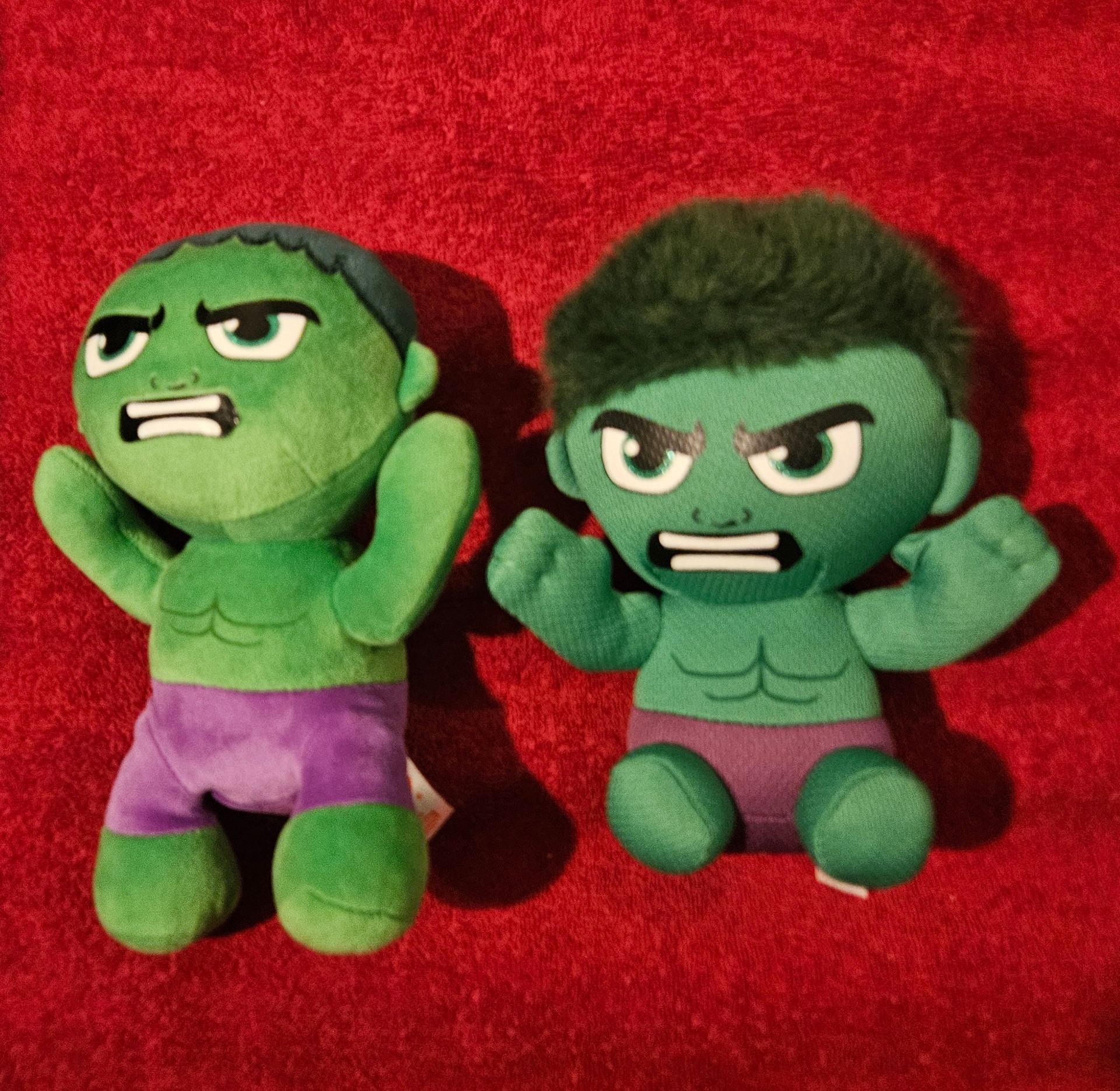 TY SET OF 2 THE INCREDIBLE HULK STUFFED PLUSH DOLL TOYS PRE-OWNED