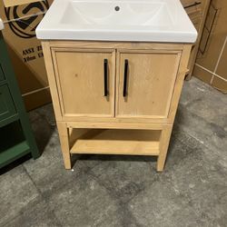 24" Bathroom Vanity with Ceramic Sink (Open Box)