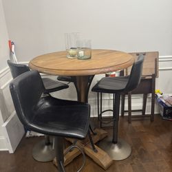 High Top Wood Style Table Chairs 