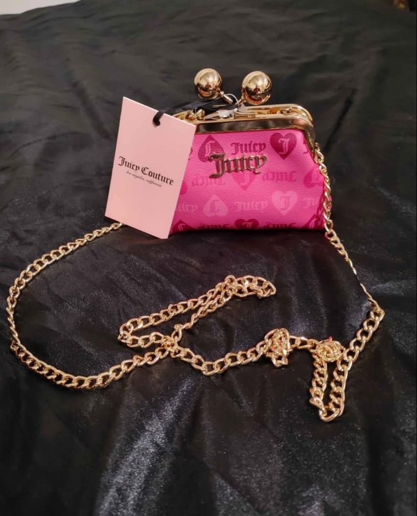 Juicy Couture Pink "Girls Wanna Have Fun" Coin Purse - New