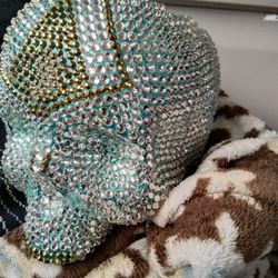  Rhinestone Skull Lamp/Planter