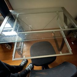 Glass Office Desk + Office Chair
