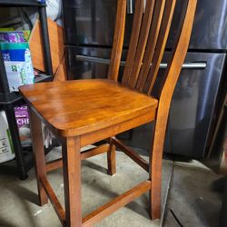 2 wooden bar or counter height stools