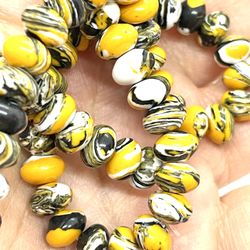 Black/Orange Candy Stone Beads 