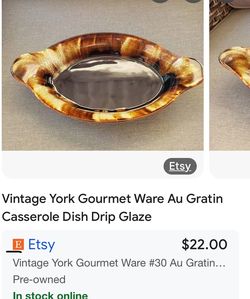 Vintage York Gourmet Casserole Dishes 