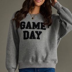 Women's NEW Game Day Sweatshirt, Gray, Size XL