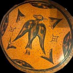 Original Nigerian Wooden Bowl with original Hand Made Art