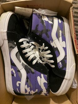 Vans Sk8-Hi Reissue Pop Camo Purple / Black — Size 7.5 — $40