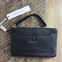 MARC JACOBS Wristlet Clutch Black Soft Leather