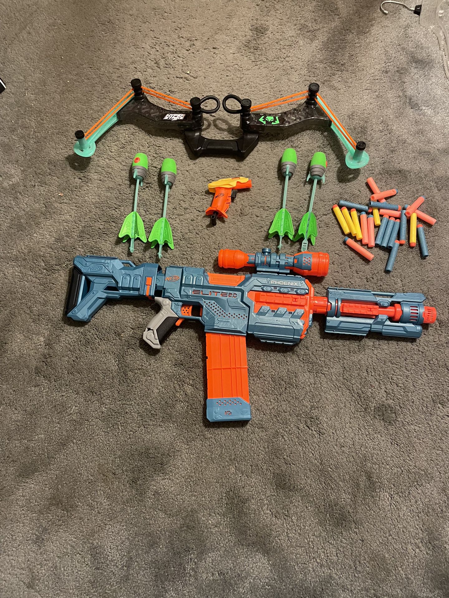 Nerf Bow And Gun With Bullets/Arrows
