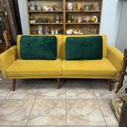 Yellow Mid Century Modern Sleeper Sofa !!!