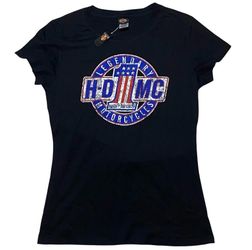 Harley Davidson Biggs San Marcos CA T-Shirt Women Medium Double Sided Black New