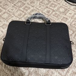 Luxury Style Black Leather Laptop Bag