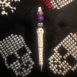 Pumpkin Halloween custom pen  Handmade twist black ink pen  Animal print skull 