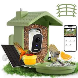 Smart Bird Feeder with Camera Solar Powered, AI Birds Species Identification, 2.5K HD Video Bird House with Camera for Outside, Weatherproof Design Id